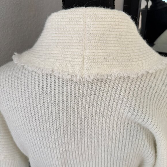FRYE Salt Breeze Cream Fringe Tie-Waist Cardigan Sweater Medium - Picture 8 of 12